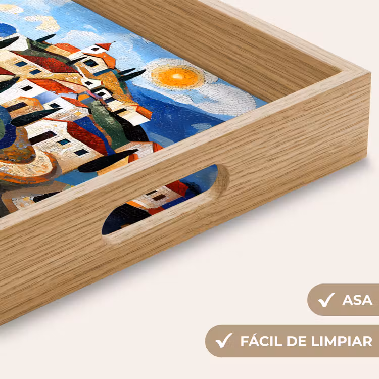 Bandeja - Pueblo - Colina - Sol - Mosaico — 8