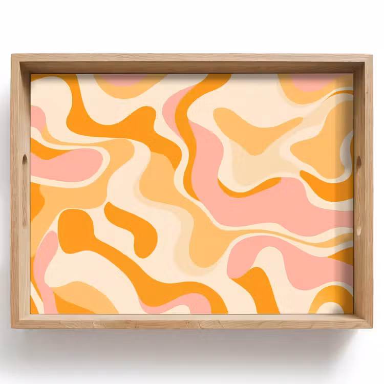 Bandeja - Abstracto - Ondulado - Naranja — 1