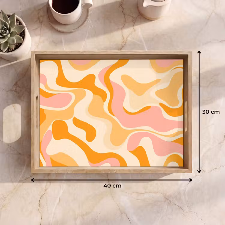 Bandeja - Abstracto - Ondulado - Naranja — 7