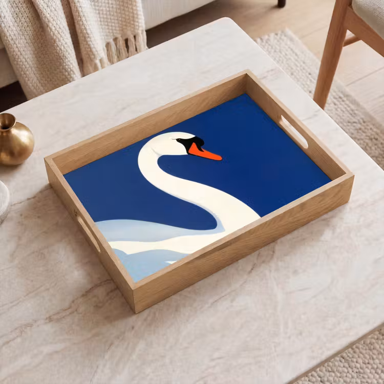 Bandeja - Cisne - Blanco - Pico - Ilustración — 2