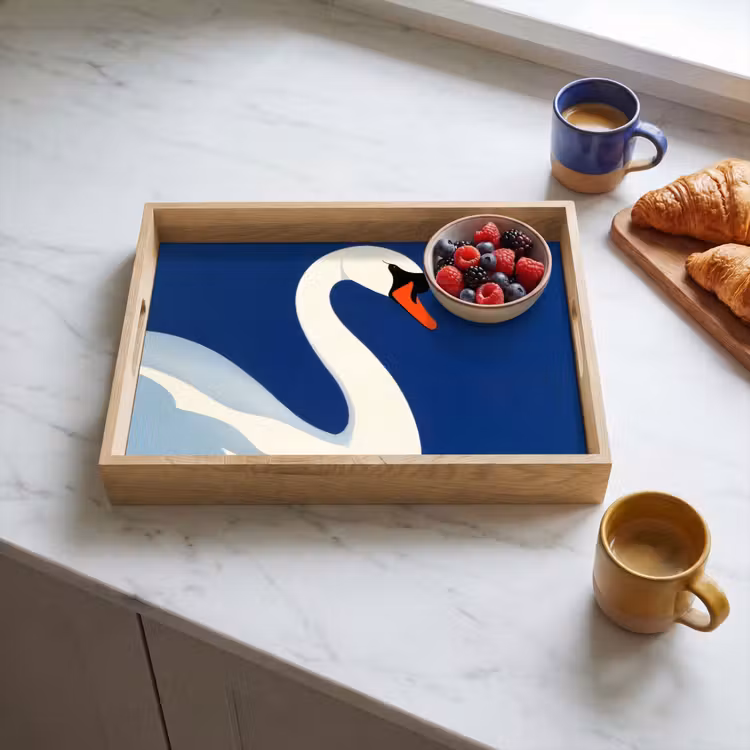 Bandeja - Cisne - Blanco - Pico - Ilustración — 3