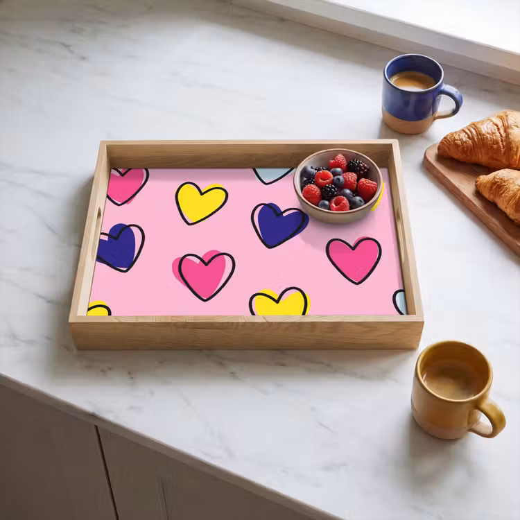 Bandeja - Corazones - San Valentín - Patrón - Colorido — 3