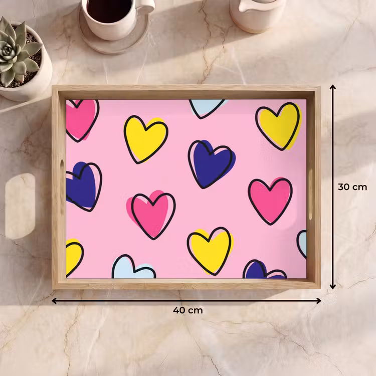Bandeja - Corazones - San Valentín - Patrón - Colorido — 7