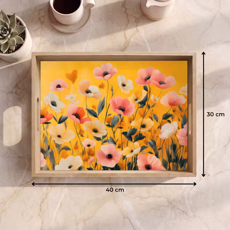 Bandeja - Flores - Campo - Amarillo — 7
