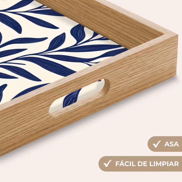 Bandeja - Hojas - hiedra - Azul oscuro — 8