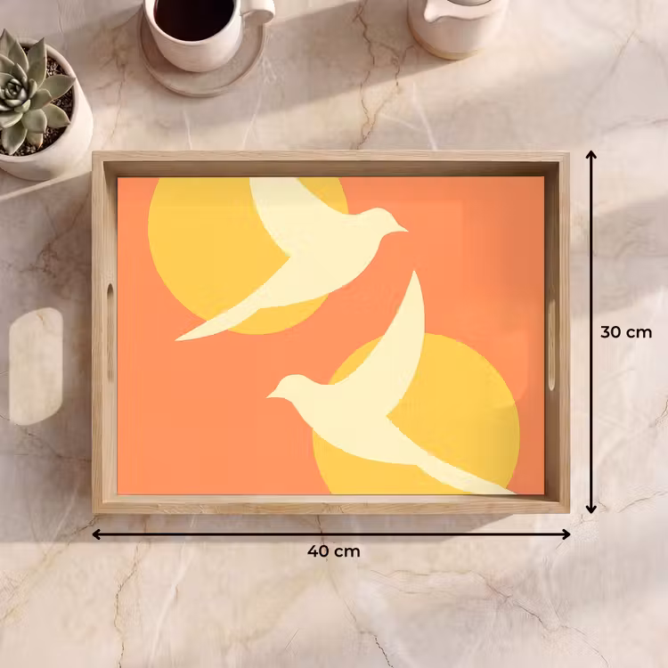 Bandeja - Pájaros - Círculos - Amarillo — 7