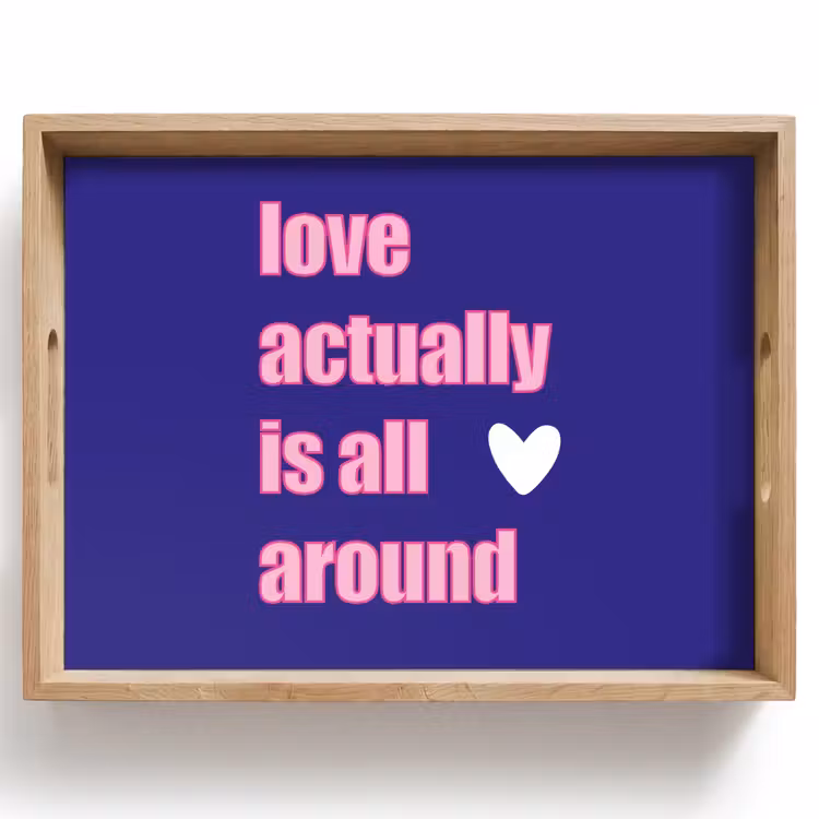 Bandeja - Texto - San Valentín - Amor - Azul — 1