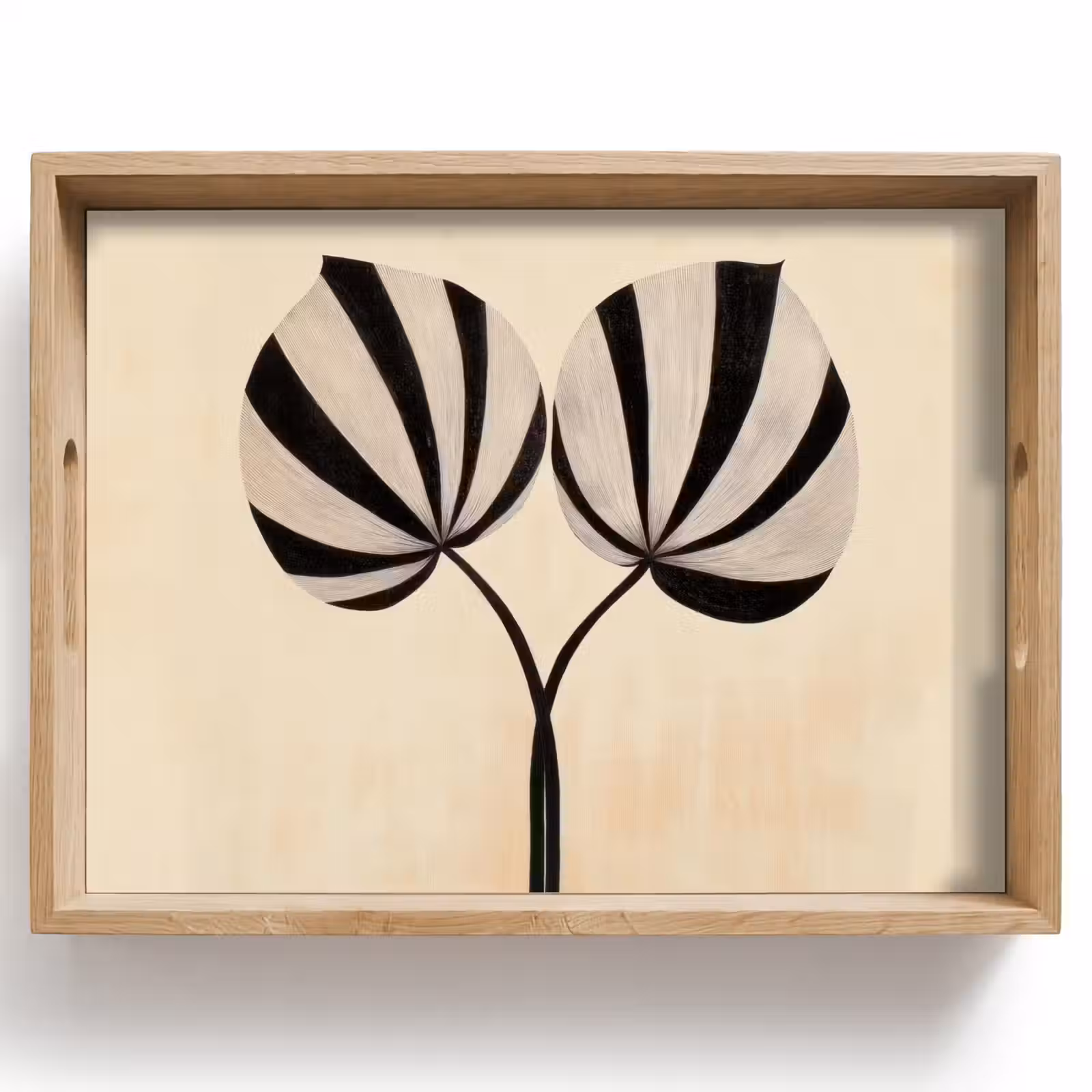 Bandeja - Hojas - Rayas - Tallo - Beige — 1