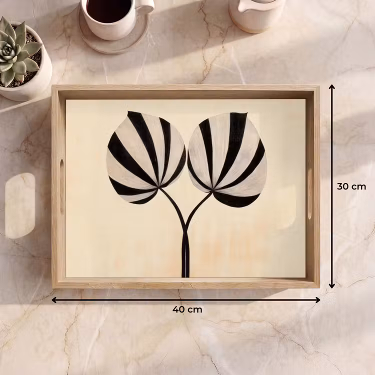 Bandeja - Hojas - Rayas - Tallo - Beige — 7