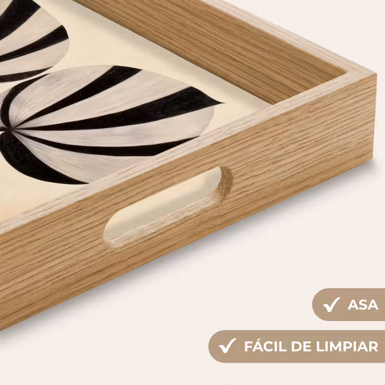 Bandeja - Hojas - Rayas - Tallo - Beige — 8