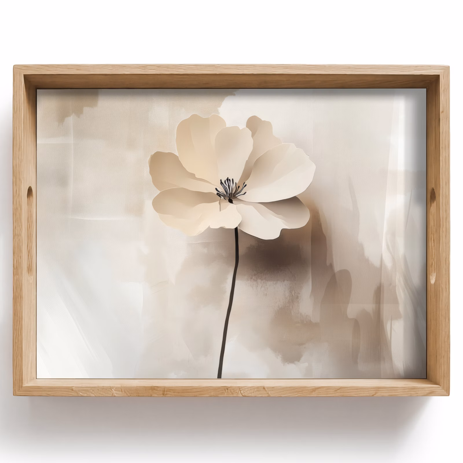 Bandeja - Flor - Beige - Pintura - Sombra — 1