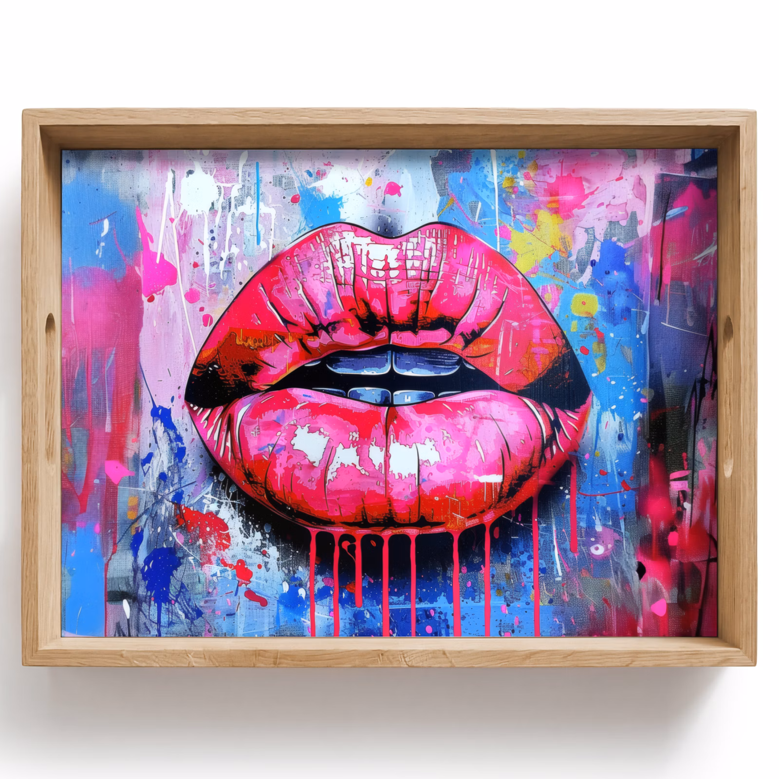 Bandeja - Graffiti - Labios - Rosa vivo - Pintados — 1
