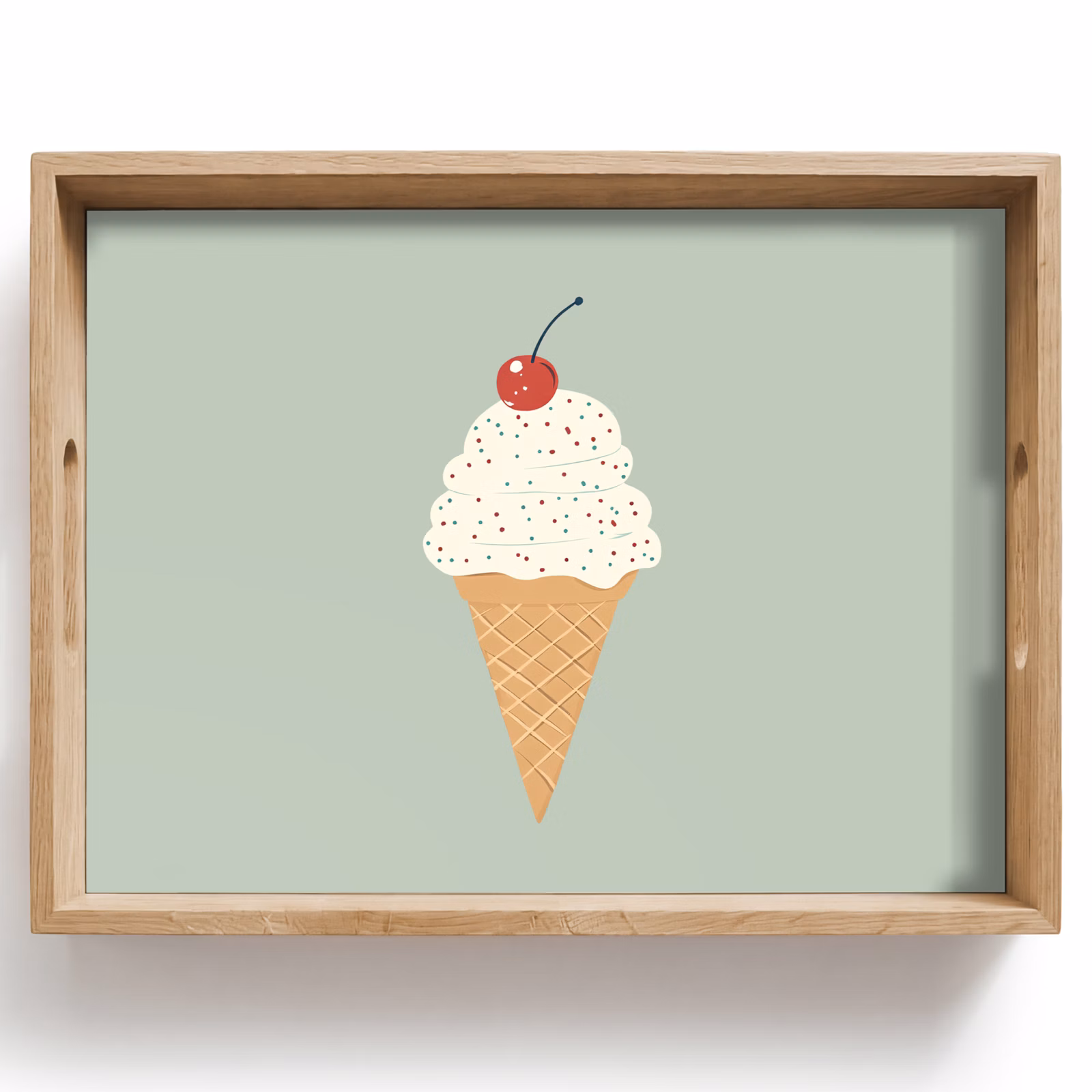Bandeja - Ilustración - Helado - Moteado - Cereza — 1