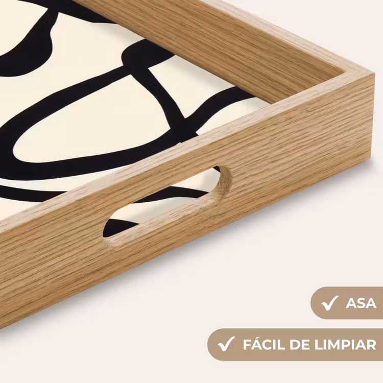 Bandeja - Abstracto - Líneas - Moderno - Beige — 8