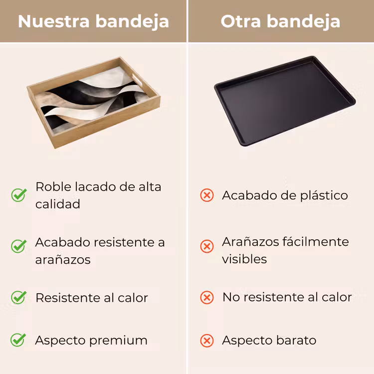 Bandeja - Abstracto - Olas - Negro - Envejecido — 9