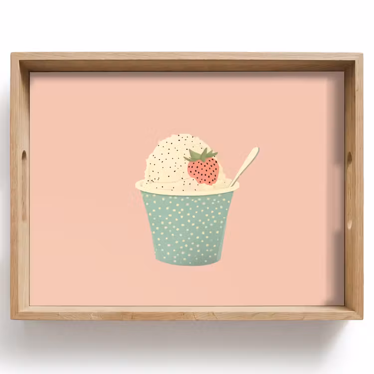 Bandeja - Bandeja - Helado - Fresa - Rosa — 1