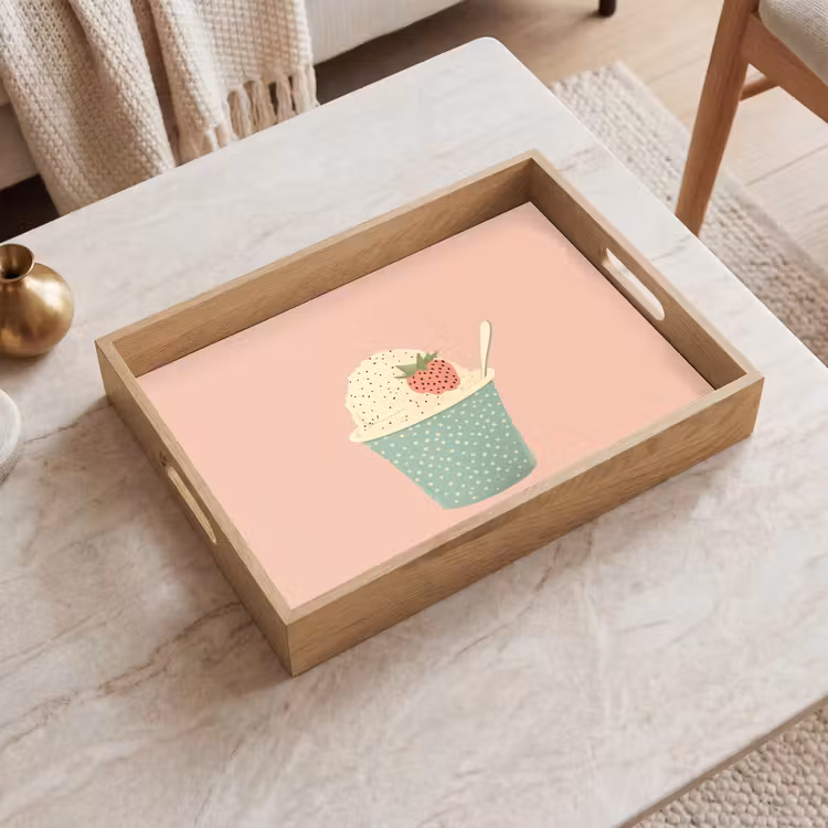 Bandeja - Bandeja - Helado - Fresa - Rosa — 2