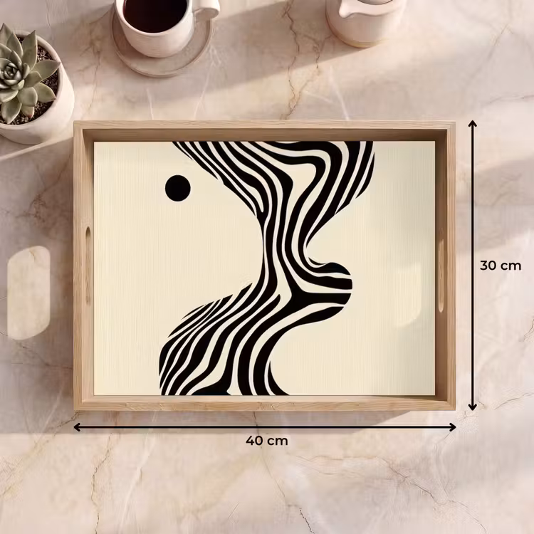 Bandeja - Beige - Líneas - Ondulado - Abstracto — 7