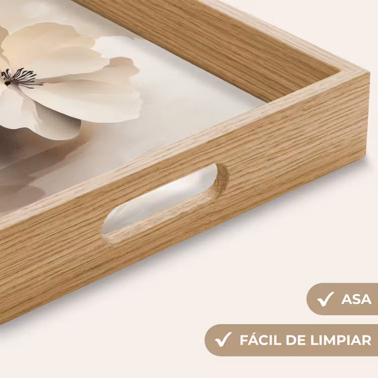 Bandeja - Flor - Beige - Pintura - Sombra — 8