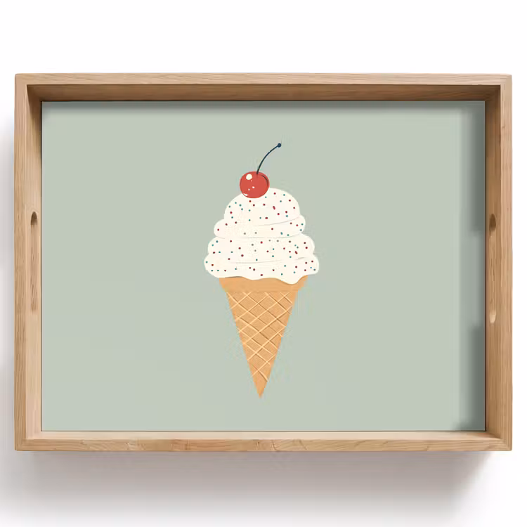 Bandeja - Ilustración - Helado - Moteado - Cereza — 1
