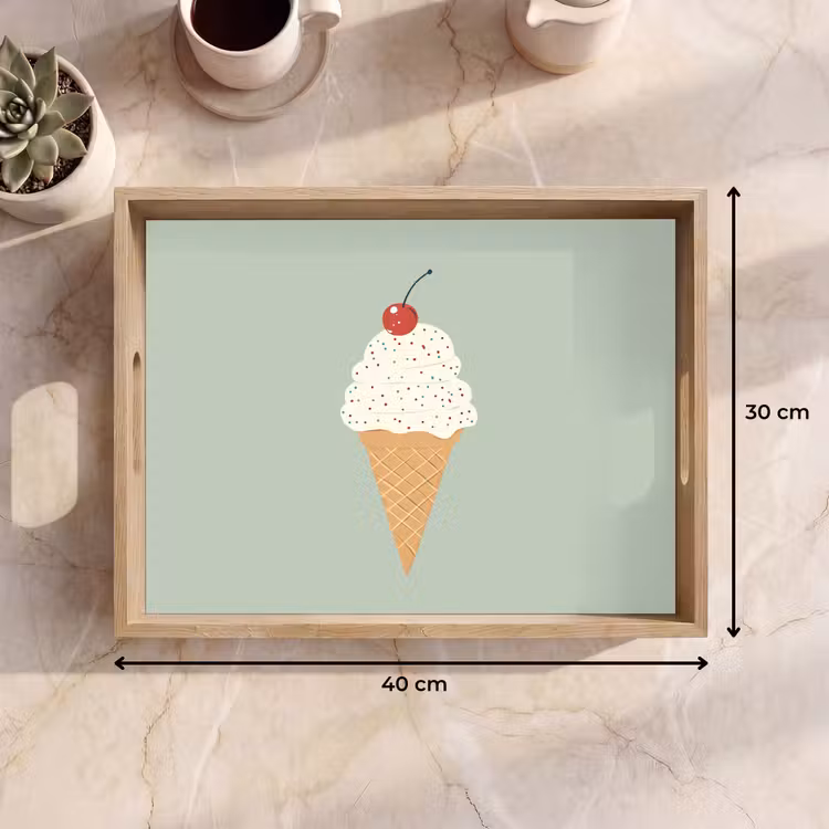Bandeja - Ilustración - Helado - Moteado - Cereza — 7