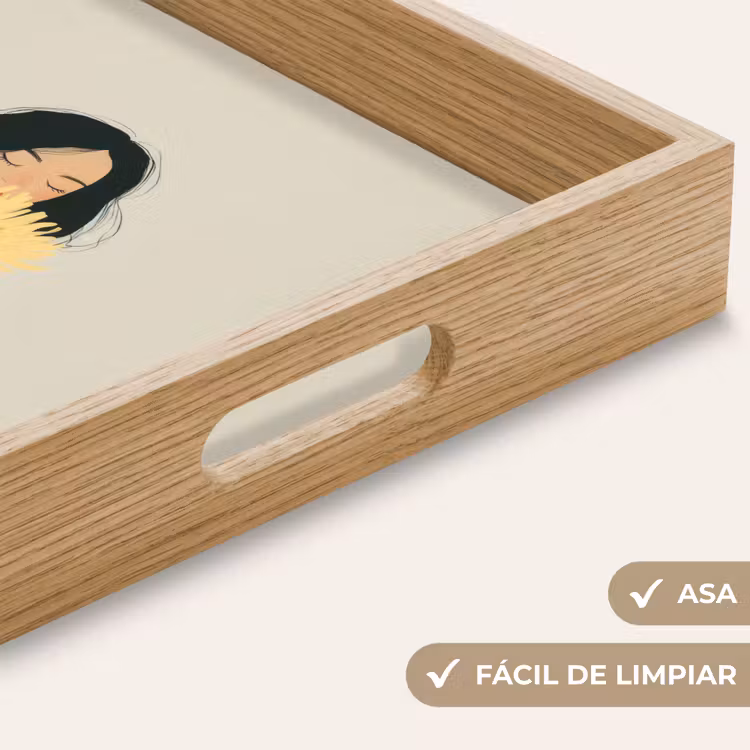 Bandeja - Mujer - Flor - Amarillo - Minimalista — 8