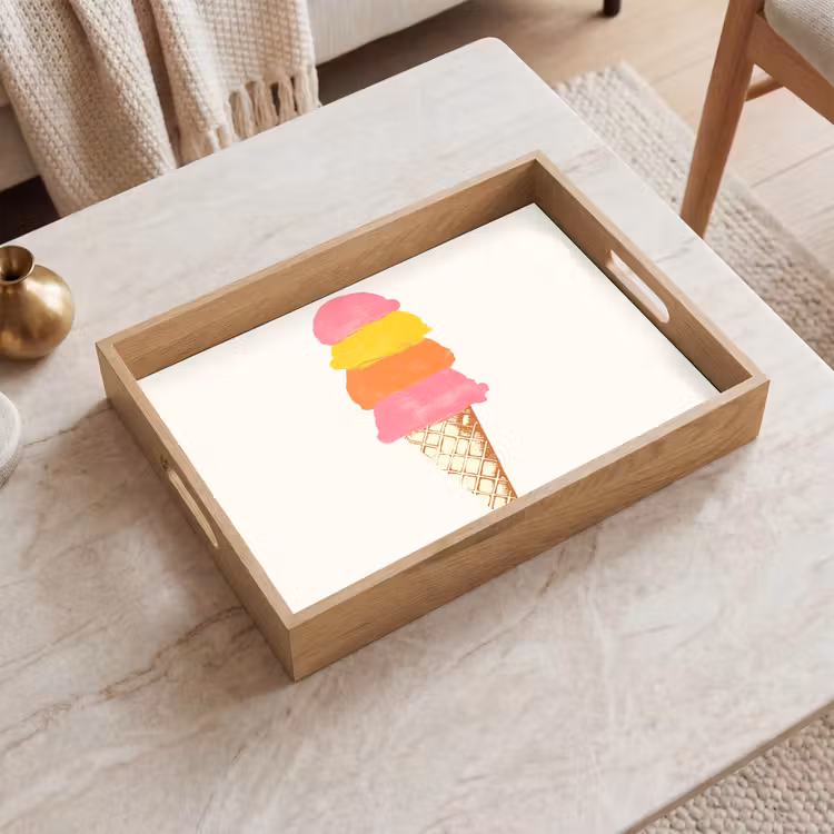 Bandeja - Pala de helado - Cuernos - Ilustración - Minimalista — 2