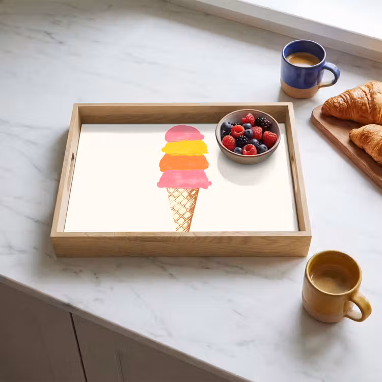 Bandeja - Pala de helado - Cuernos - Ilustración - Minimalista — 3