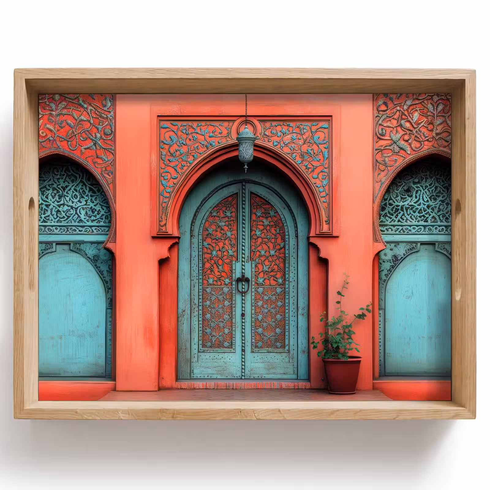 Bandeja - Farol - Puerta - Turquesa — 1