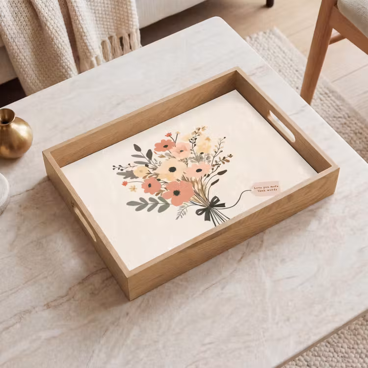 Bandeja - Flores - Cita - Beige - Cinta — 2