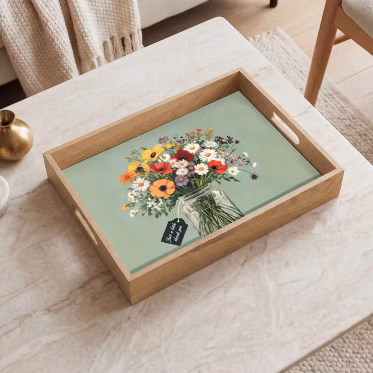 Bandeja - Flores - Jarrón - Tarjeta — 2