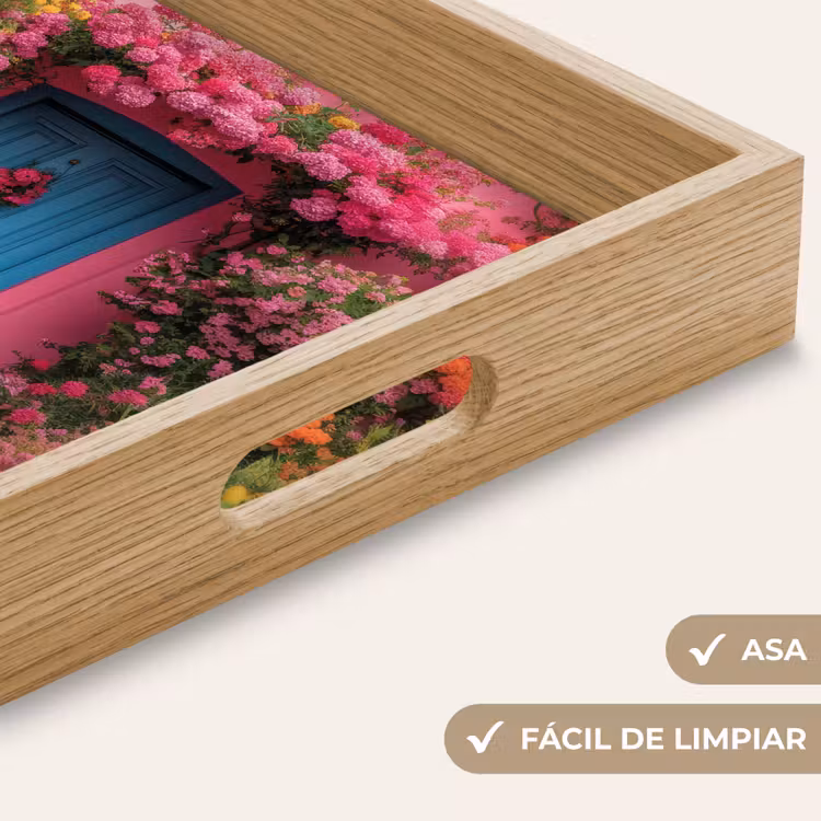 Bandeja - Flores - Puerta - Rosa — 8