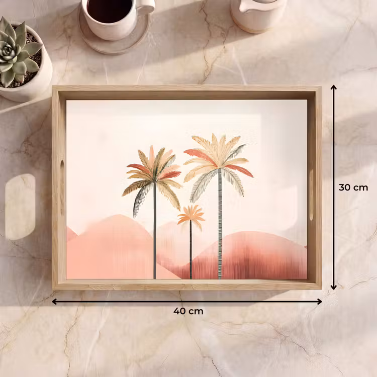 Bandeja - Palmeras - Colinas - Minimalista - Rosa suave — 7