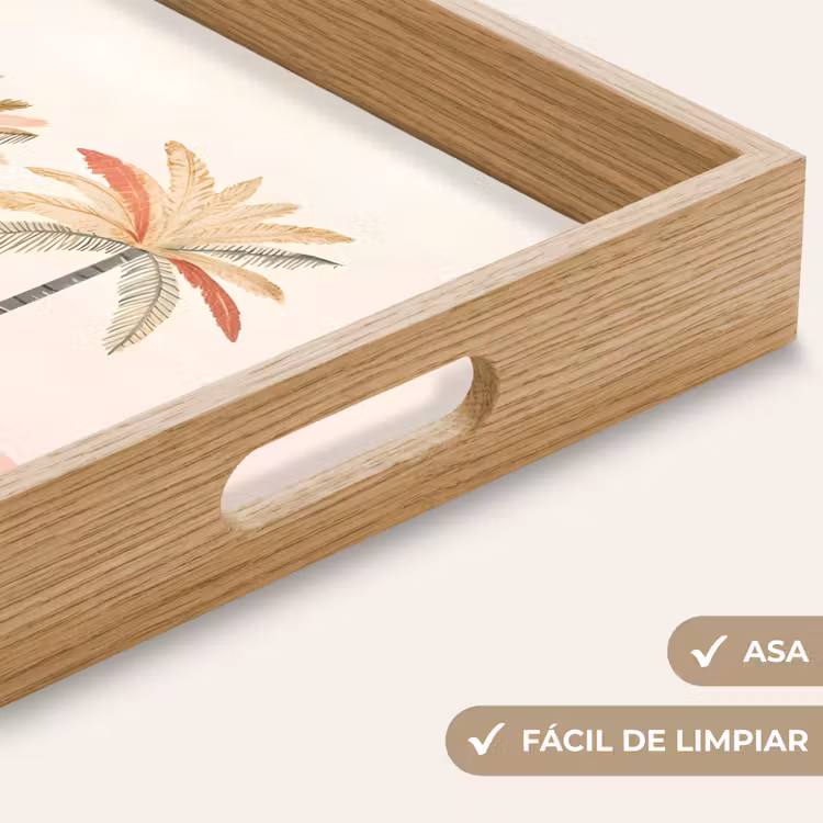 Bandeja - Palmeras - Colinas - Minimalista - Rosa suave — 8