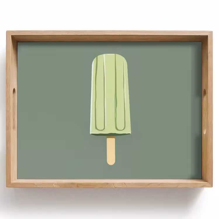 Bandeja - Verde - Helado de agua - Palo - Ilustración — 1