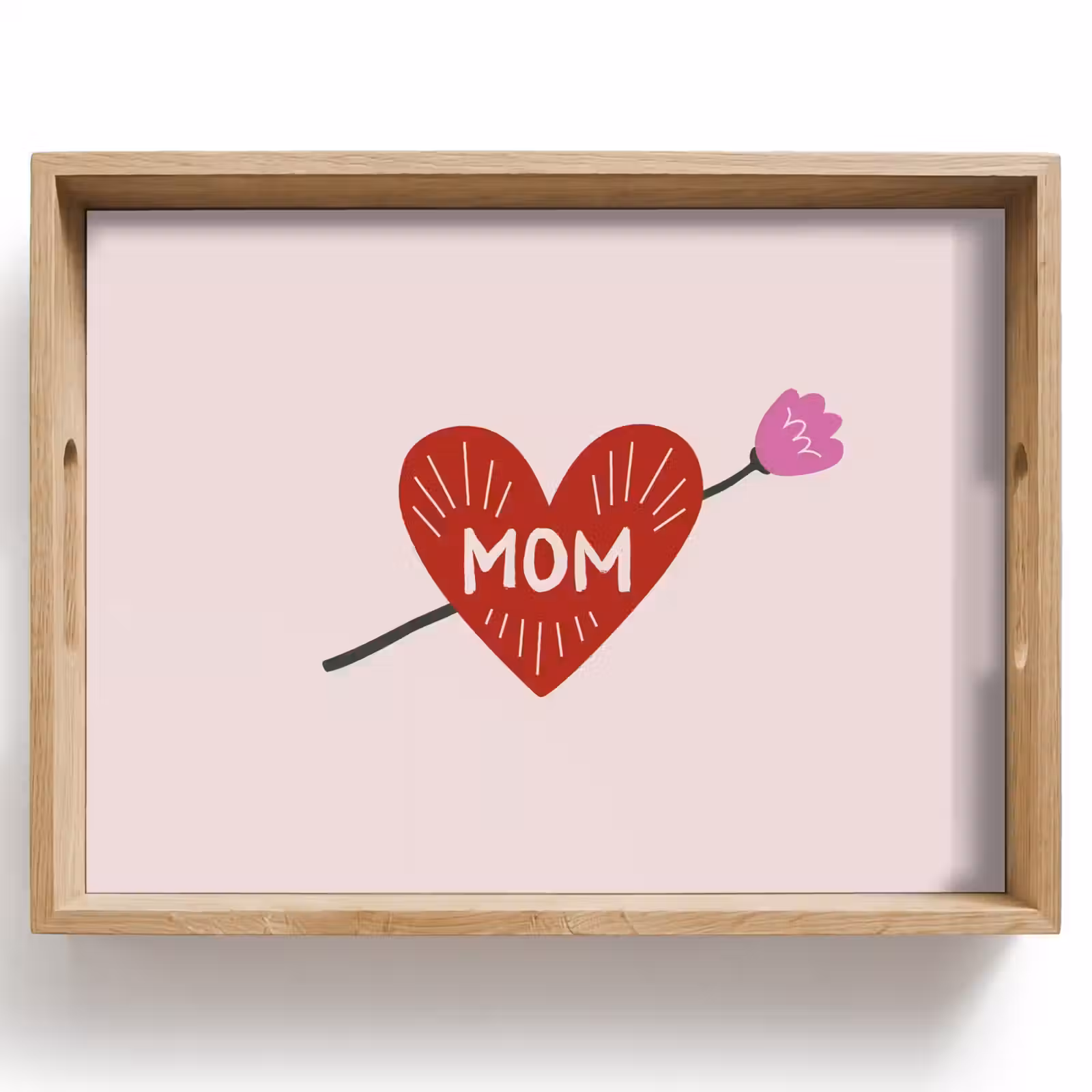 Bandeja - Corazón - Rojo - Flor - Madre — 1