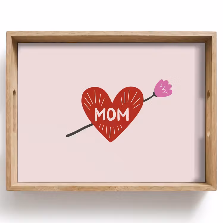 Bandeja - Corazón - Rojo - Flor - Madre — 1