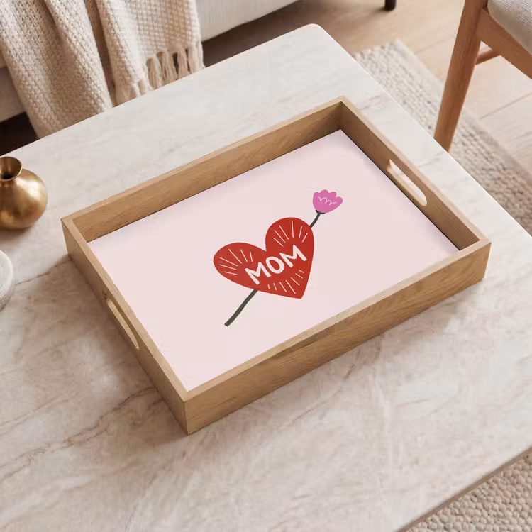 Bandeja - Corazón - Rojo - Flor - Madre — 2
