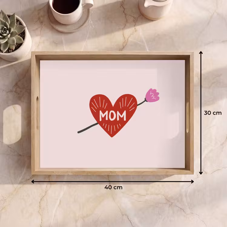 Bandeja - Corazón - Rojo - Flor - Madre — 7
