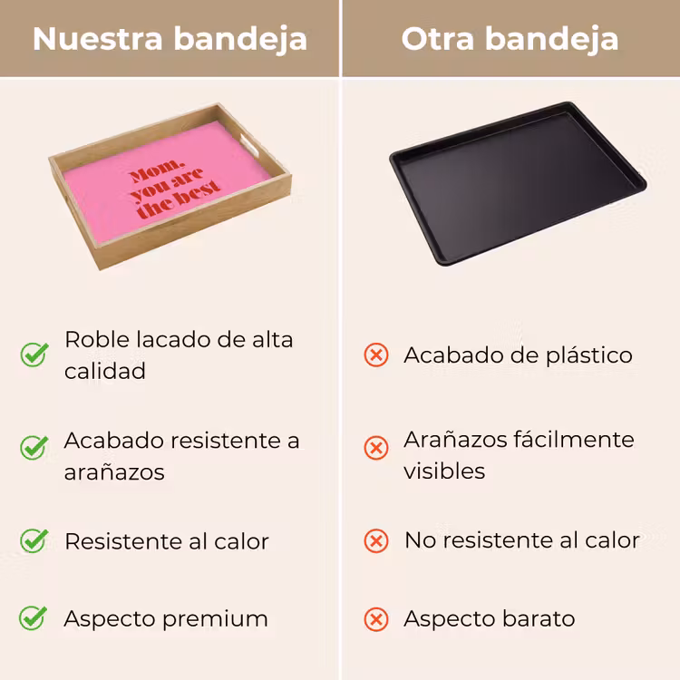 Bandeja - Madre - Mensaje - Rosa — 9