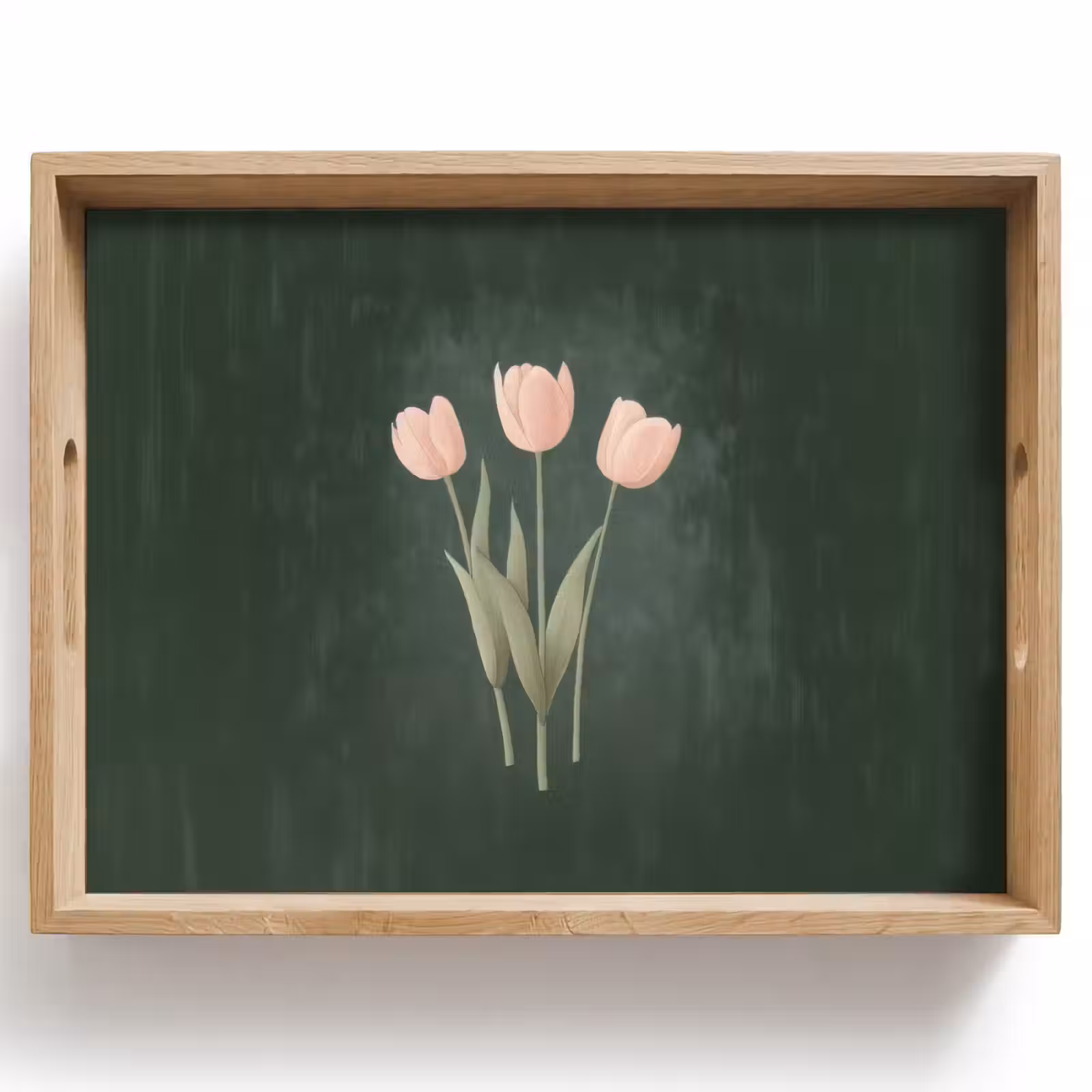 Bandeja - Tulipanes - Amor - Verde oscuro — 1