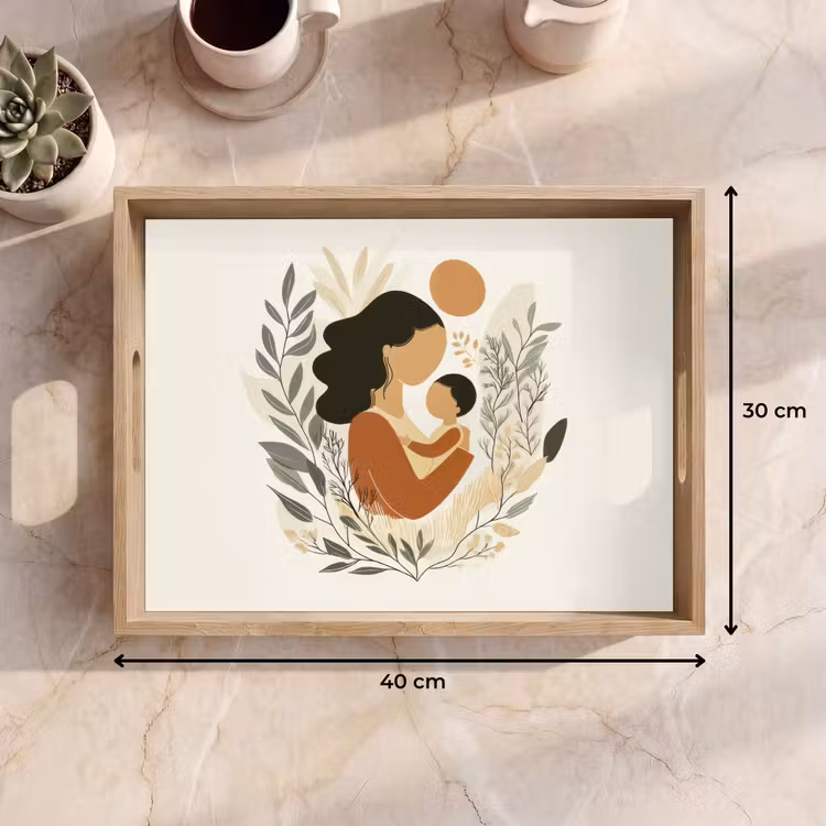Bandeja - Ilustración - Madre - Hijo - Cariñoso — 7