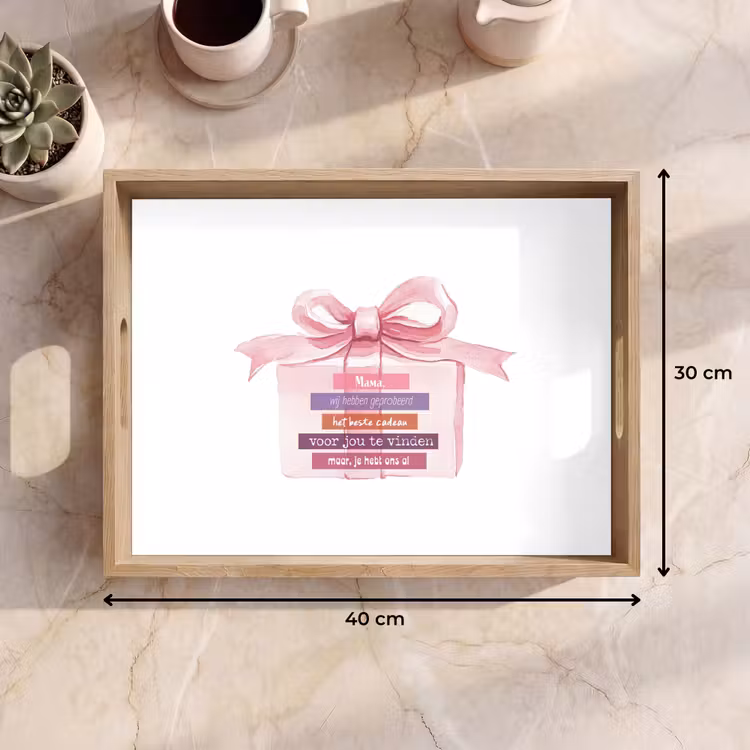 Bandeja - Regalo - Lazo - Texto - Rosa — 7