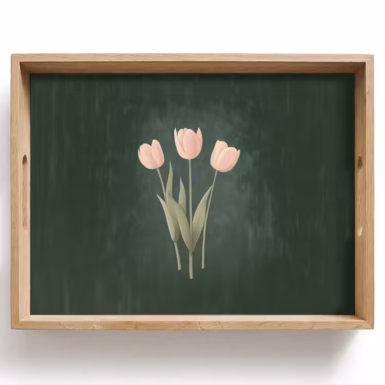 Bandeja - Tulipanes - Amor - Verde oscuro — 1