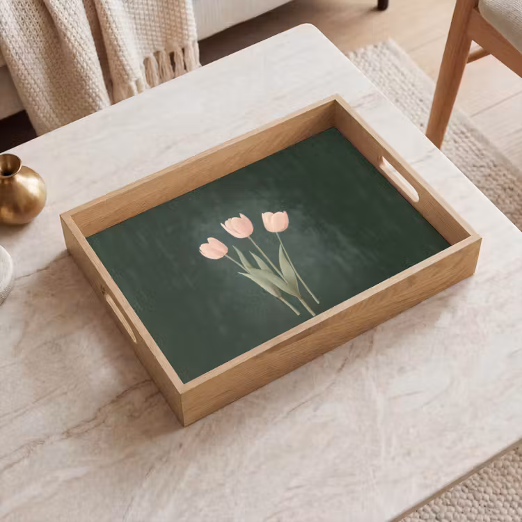 Bandeja - Tulipanes - Amor - Verde oscuro — 2