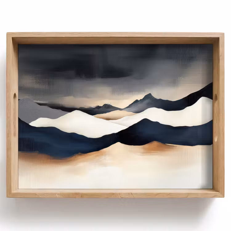 Bandeja - Montañas - Azul oscuro - Paisaje — 1