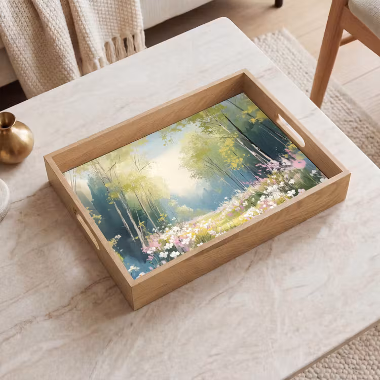 Bandeja - Bosque - Estilo de pintura - Colorido — 2