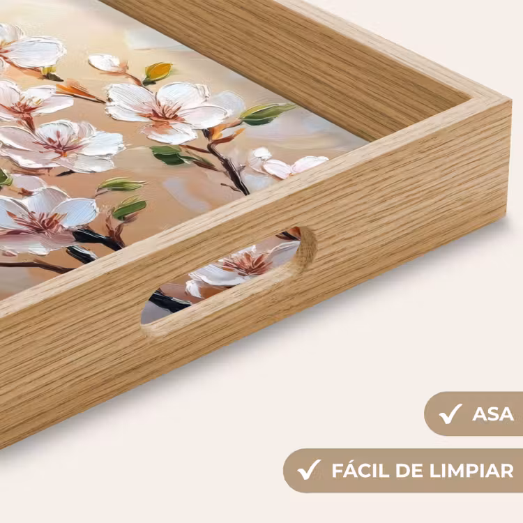 Bandeja - Ramas en flor - Pintoresco - Rosa — 8