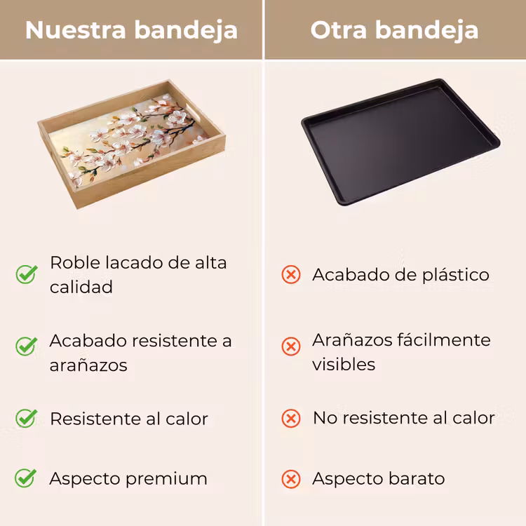 Bandeja - Ramas en flor - Pintoresco - Rosa — 9