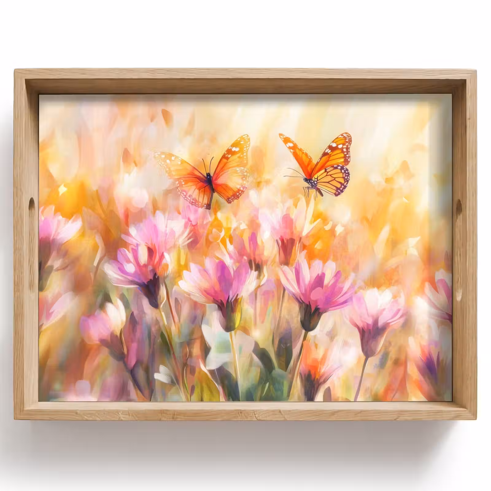 Bandeja - Mariposas - Naranja - Flores — 1